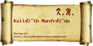 Kolláth Manfréda névjegykártya